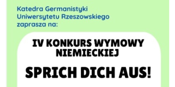 IV Konkurs Wymowy Niemieckiej – zaproszenie do udziału